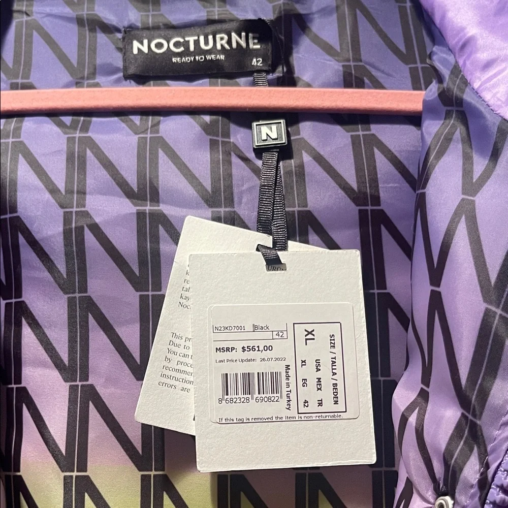 Nocturne Women's Purple Puffer Vest - Picture 2 of 2